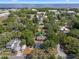 Aerial view of the property nestled among lush trees, showcasing its location within a residential neighborhood at 216 S Holly Ave, Sanford, FL 32771