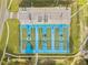 Aerial view of community basketball court with colorful design at 236 Marion Oaks Mnr, Ocala, FL 34473