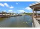 Waterfront view of multiple homes along the canal with private docks at 25931 Azalea Ln, Astatula, FL 34705