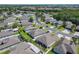 Aerial view shows the backyard with a screened lanai, and patio set at 2977 White Cedar Cir, Kissimmee, FL 34741