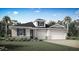 Beautiful single-story home showcasing a well-manicured lawn, stone accents, blue shutters, and an attached three car garage at 3499 Douglas Fir Dr, Apopka, FL 32703