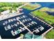 A full marina view from above, complete with dockside services and lake access at 910 Cypress Ave, St Cloud, FL 34769