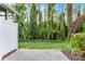 A partial view of a backyard with large mature trees covered in climbing vines at 9349 Sweet Maple Ave, Orlando, FL 32832