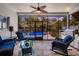 Covered patio with comfortable seating overlooking a sparkling pool and backyard at 1106 Ayrshire St, Orlando, FL 32803