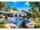 An inviting in-ground pool is surrounded by lush landscaping and outdoor seating, perfect for relaxation at 1106 Ayrshire St, Orlando, FL 32803