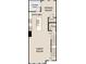 Floor plan of a house showing the layout of the kitchen, great room, dining room, powder room, and staircase at 15483 Hamlin Park Drive, Winter Garden, FL 34787