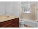 Traditional bathroom with a single sink vanity and a shower-tub combination at 1803 Glenbay Ct, Windermere, FL 34786
