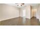 Spacious bedroom featuring ceiling fan and neutral walls at 2792 Whispering Trails Dr, Winter Haven, FL 33884