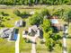 Aerial view of the property showcases the backyard pool and lush landscaping at 2836 S Stewart St, Kissimmee, FL 34746