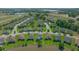 Stunning aerial view of a neighborhood showcasing well-maintained homes and green spaces in a serene setting at 4687 Nw 35Th Lane Rd, Ocala, FL 34482