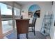 Dining area with modern furniture, ocean views and beachy decorations at 5203 S Atlantic Ave # 416B, New Smyrna Beach, FL 32169