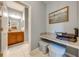 Hallway area with desk, printer and view to bathroom at 6807 Habitat Dr, St Cloud, FL 34773