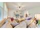 Inviting living room with sectional sofa, entertainment center, and view to entryway at 6807 Habitat Dr, St Cloud, FL 34773