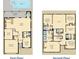 This floor plan shows the layout of the first and second floors, including the kitchen, living room, and bedrooms at 8844 Cabot Cliffs Dr, Davenport, FL 33896