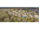 Aerial view of the neighborhood, highlighting a home with a screened-in pool, nestled within a Gathering-friendly community at 1176 Liberty Hall Dr, Kissimmee, FL 34746