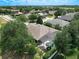 A home with a screened pool in a verdant backyard, captured from above at 2332 Pond Cove Way, Apopka, FL 32712