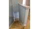 Carpeted staircase with light blue walls and a white banister leads to the lower level at 3181 Capri Isle Way, Orlando, FL 32835