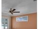 Bedroom featuring a ceiling fan and a window offering a pool view at 105 Valley Ct, Longwood, FL 32779
