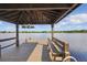 Lakeside dock with covered seating, perfect for enjoying waterfront views and peaceful moments at 13025 Water Point Blvd, Windermere, FL 34786