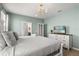 Well-lit bedroom with a queen bed, dresser with TV, and ensuite bathroom at 2036 Lelani Cir, Davenport, FL 33897