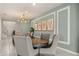 Elegant dining room with stylish chairs, decorative wall trim, tile floors, and artwork at 2036 Lelani Cir, Davenport, FL 33897