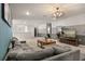 A cozy upstairs living room featuring a large sectional sofa, mounted TV, and stylish decor for relaxation at 2036 Lelani Cir, Davenport, FL 33897