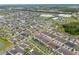 High angle view of a residential area with a mix of single-Gathering homes and townhomes, showcasing a well-planned community at 2214 Centerra Loop, Kissimmee, FL 34741