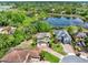 An aerial view of a charming home surrounded by lush trees, offering a serene and private setting at 732 Wildmere Village Cv, Longwood, FL 32750