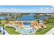 Scenic view of the Waterleigh community fountain, showcasing landscaping, lake, and neighborhood at 8972 Sonoma Coast Dr, Winter Garden, FL 34787