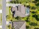 Aerial view of a home featuring a private backyard swimming pool and lush green landscaping at 1065 Cavan Dr, Apopka, FL 32703