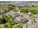 Beautiful aerial view of a neighborhood featuring manicured lawns, mature trees, and a community pool at 1065 Cavan Dr, Apopka, FL 32703