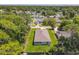 Aerial view of a home with a large, well-maintained lawn and mature trees in a residential neighborhood at 1314 Victory Palm Dr, Edgewater, FL 32132
