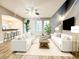 Inviting living room with hardwood floors, stylish decor, and a staircase at 14521 Tanja King Blvd, Orlando, FL 32828