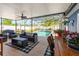Inviting screened-in patio with comfortable seating overlooking a private pool and landscaped backyard, perfect for entertaining at 20321 Majestic St, Orlando, FL 32833