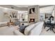 A living room with an open floor plan featuring a beautiful fireplace at 3517 Merivale Dr, Casselberry, FL 32707