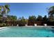 Inviting pool with clear water, surrounded by lush greenery and a wooden fence, perfect for relaxation and leisure at 361 Tulip Trl, Casselberry, FL 32707