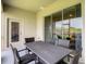 Outdoor patio featuring a dining table, chairs and a sliding glass door at 507 Ocean Course Ave # 507, Davenport, FL 33896