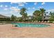 A refreshing community pool is surrounded by palm trees and lounge chairs, creating a perfect spot to unwind at 528 Seven Oaks Blvd, Winter Springs, FL 32708