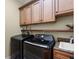 Laundry room featuring washer, dryer, sink, granite countertops, and upper cabinets at 724 Wildmere Village Cv, Longwood, FL 32750