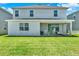 Lush backyard featuring a covered patio with seating, surrounded by well-manicured green grass at 765 Terrapin Dr, Debary, FL 32713