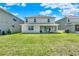 Expansive backyard with a well-maintained lawn and a covered patio, perfect for outdoor entertaining at 765 Terrapin Dr, Debary, FL 32713