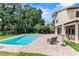 Backyard featuring a sparkling pool, patio and lush greenery at 1110 Greenwood St, Orlando, FL 32801