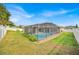 Spacious backyard featuring a screened pool enclosure, offering a private and relaxing outdoor space at 114 Dolcetto Dr, Davenport, FL 33897