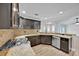 Well-equipped kitchen with stainless steel appliances, granite countertops, and a stylish backsplash at 114 Dolcetto Dr, Davenport, FL 33897