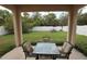 Outdoor patio with a table and chairs with a view of the backyard at 13157 Sw 35Th Cir, Ocala, FL 34473