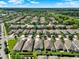 Expansive aerial view of the neighborhood showcasing the well-maintained homes, streets, and lush landscaping at 1424 Palisades Lane, Deland, FL 32724