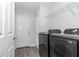Laundry room with a newer black washer and dryer and access to the outside at 17468 Sw 36Th Ter, Ocala, FL 34473