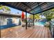 Outdoor dining area with a grill, overlooking the pool, providing an ideal space for relaxation and entertainment at 2945 Southgate Ter, Orlando, FL 32818