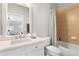 Nicely decorated bathroom featuring a bath and shower combination at 306 Balfour Dr, Winter Springs, FL 32708