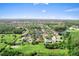 Aerial view of a quiet neighborhood featuring homes with well-manicured lawns and natural green spaces at 3281 Pawleys N Loop, St Cloud, FL 34769
